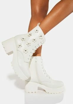 Koi Footwear Boots & Booties White Amabilis Flower Platform Boots