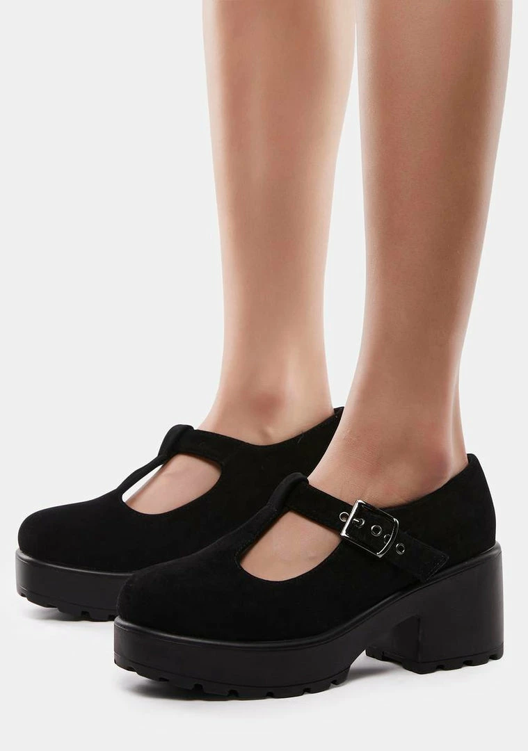 Buy ???? Koi Footwear Black Faux Suede Sai Mary Janes ???? 4 Koi Footwear Black Faux Suede Sai Mary Janes