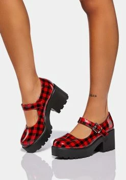 Koi Footwear Flats Cher Checkered Mary Janes
