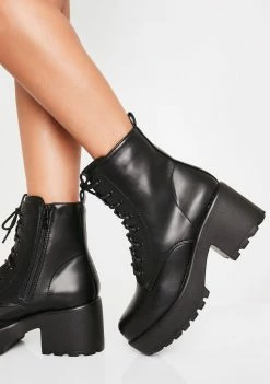 Koi Footwear Lace-Up Boots Gin Platform Boots