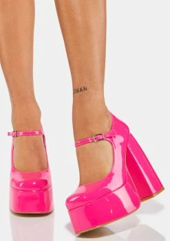 Koi Footwear Hot Pink Sweet Attitude Platform Heels
