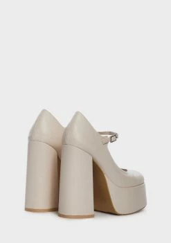 Koi Footwear Cream Sweet Attitude Platform Heels