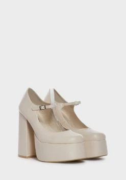 Koi Footwear Cream Sweet Attitude Platform Heels