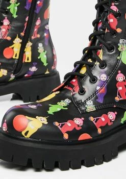 Koi Footwear X Teletubbies Multi Print Combat Boots