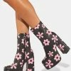 Best Sale ???? Koi Footwear Empty Flowers Platform ???? Boots Platforms ???? 2 Koi Footwear Empty Flowers Platform Boots Platforms