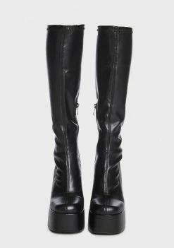 Koi Footwear Knee High Boots Restless Riser Platform Long Boots