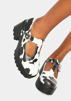 Koi Footwear Nettie Cow Print Mary Janes