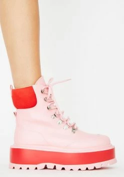 Koi Footwear Light Pink Hydra Platform Boots Platforms