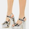 Koi Footwear Chidori Metallic Platform Heels