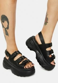 Koi Footwear Black Out My Way Platform Sandals