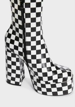 Koi Footwear Pistol Checkered Platform Boots