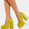 Koi Footwear Lime Sweet Attitude Platform Heels
