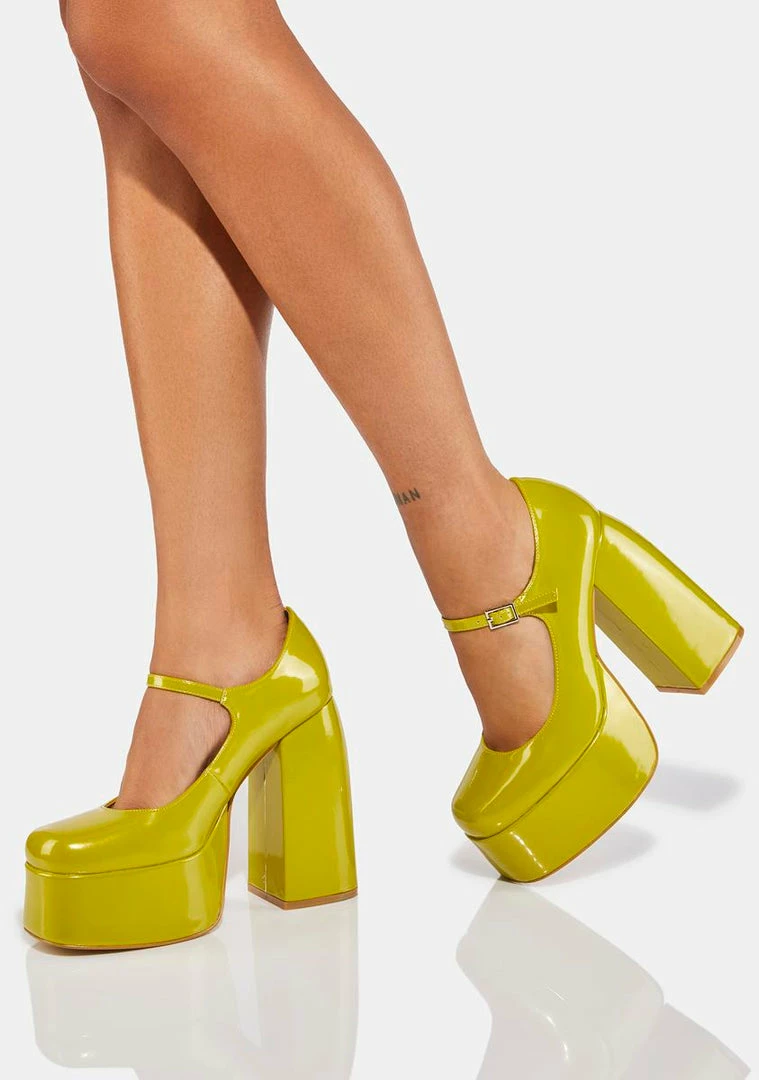 Best Pirce ???? Koi Footwear Lime Sweet Attitude Platform ???? Heels ???? 3 Koi Footwear Lime Sweet Attitude Platform Heels