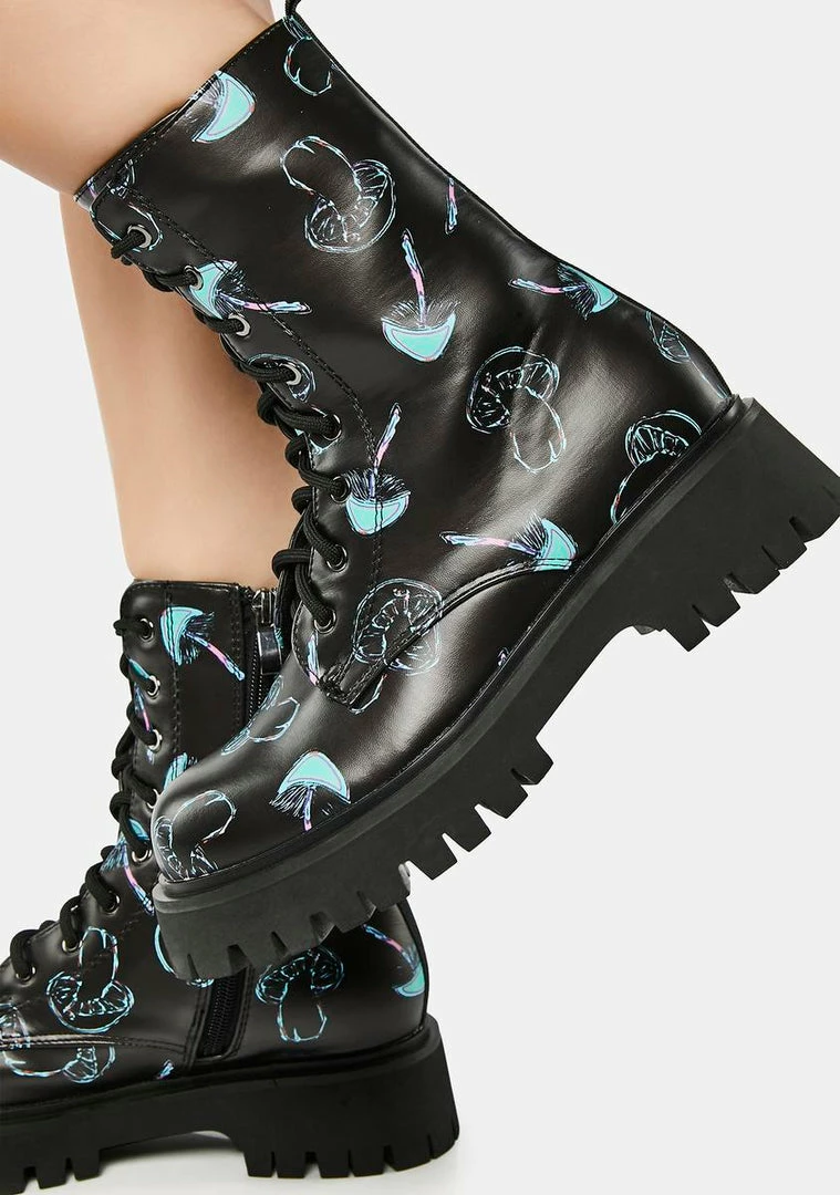 Best deal ???? Koi Footwear Chrome Shrooms Lace-Up Combat ???? Boots ???? 4 Koi Footwear Chrome Shrooms Lace-Up Combat Boots
