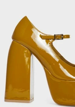 Koi Footwear Honey Mustard Sweet Attitude Platform Heels