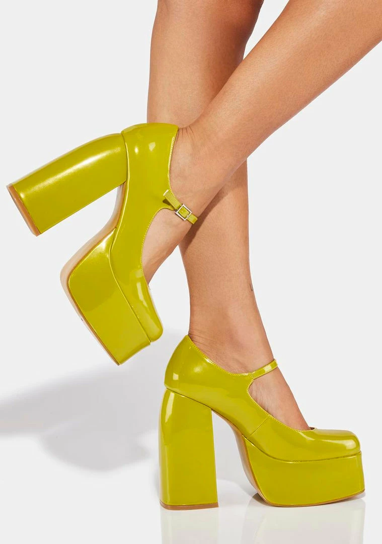 Best Pirce ???? Koi Footwear Lime Sweet Attitude Platform ???? Heels ???? 4 Koi Footwear Lime Sweet Attitude Platform Heels