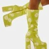 Koi Footwear Platforms Chartreuse Crazy Daisy Platform Boots