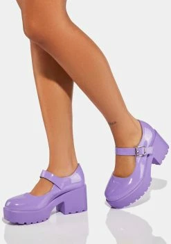 Koi Footwear Flats Dark Purple Tira Mary Janes