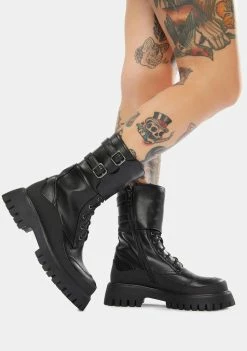 Koi Footwear Night Wolf Combat Boots Boots & Booties