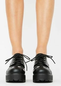 Koi Footwear Oxford Platforms Pink Heart Tennin Platform Oxfords