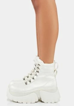 Koi Footwear White Gooey Platform Boots