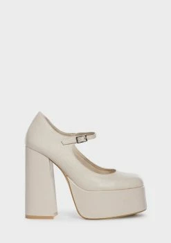 Koi Footwear Cream Sweet Attitude Platform Heels