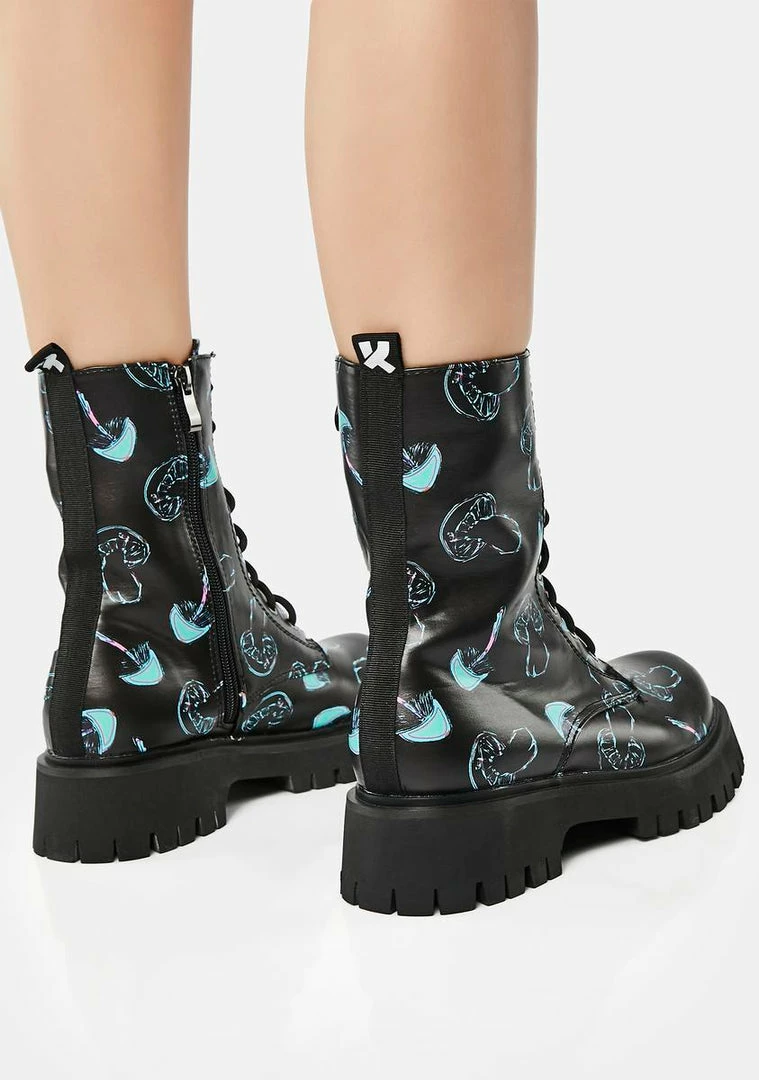 Best deal ???? Koi Footwear Chrome Shrooms Lace-Up Combat ???? Boots ???? 7 Koi Footwear Chrome Shrooms Lace-Up Combat Boots