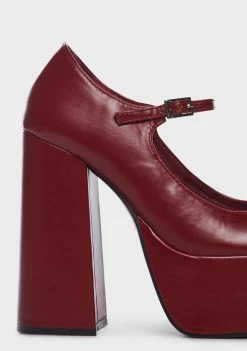 Koi Footwear Platform Heels Rust Darkbloom Mary Janes