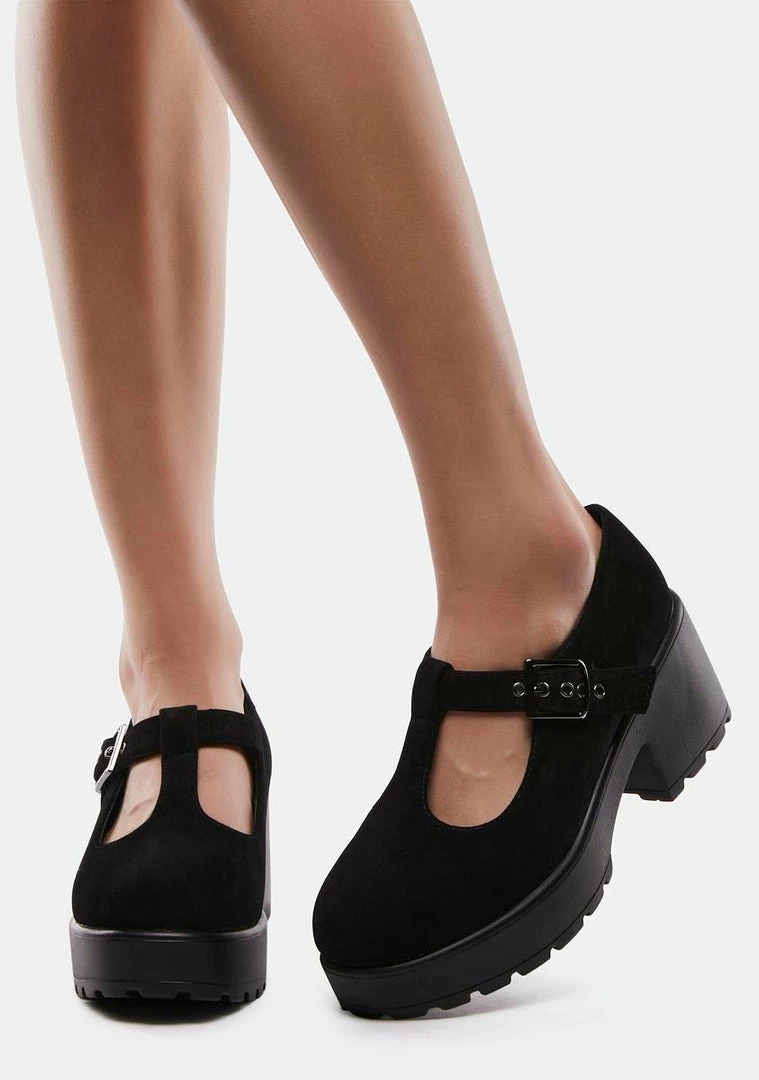 Buy ???? Koi Footwear Black Faux Suede Sai Mary Janes ???? 5 Koi Footwear Black Faux Suede Sai Mary Janes