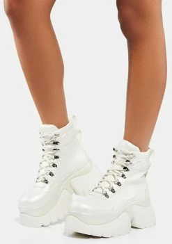 Koi Footwear White Gooey Platform Boots