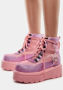 Koi Footwear Platform Boots Addy The Baddy Bear Combat Boots