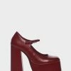 Koi Footwear Platform Heels Rust Darkbloom Mary Janes