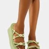 Koi Footwear Green Blooming Daisy Platform Sandals