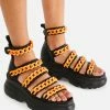 Koi Footwear Orange Strident Chain Gladiator Sandals