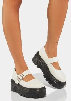 Koi Footwear White Veritas Platform Mary Janes