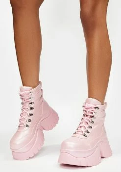 Koi Footwear Pink Gooey Platform Boots Platforms