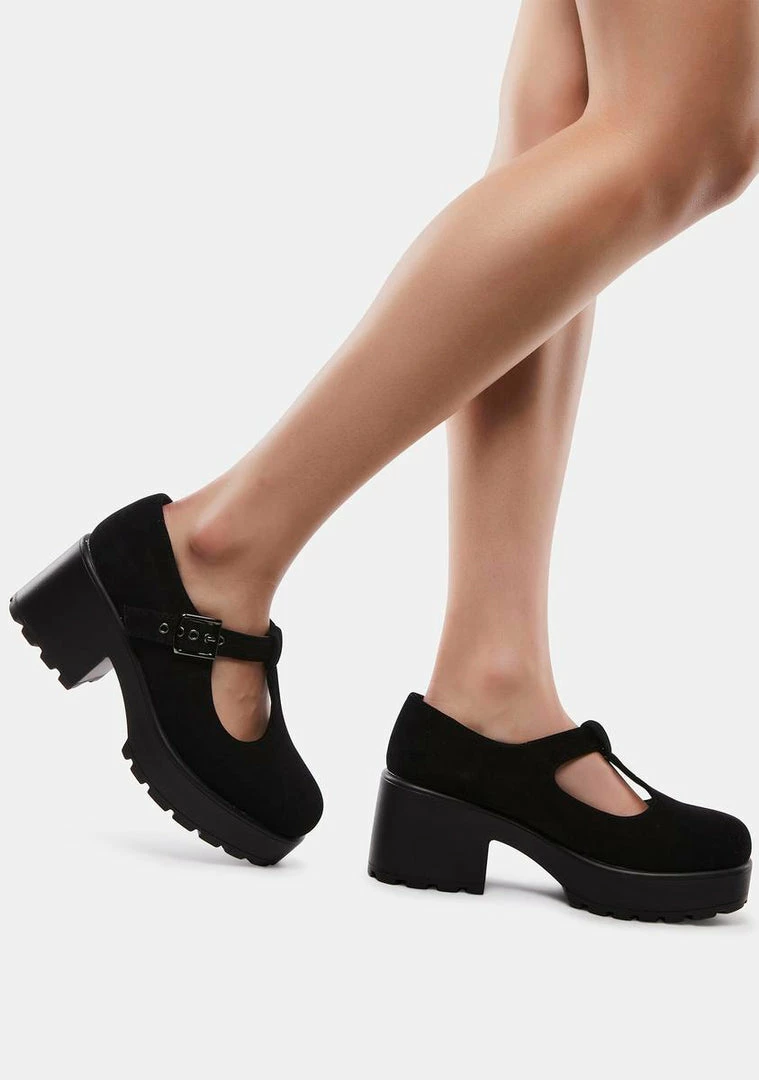 Buy ???? Koi Footwear Black Faux Suede Sai Mary Janes ???? 3 Koi Footwear Black Faux Suede Sai Mary Janes