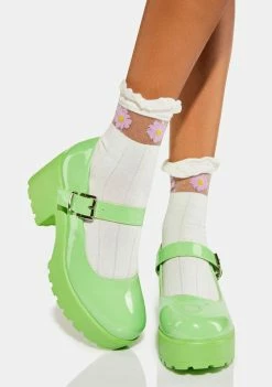 Koi Footwear Flats Alien Green Tira Mary Janes