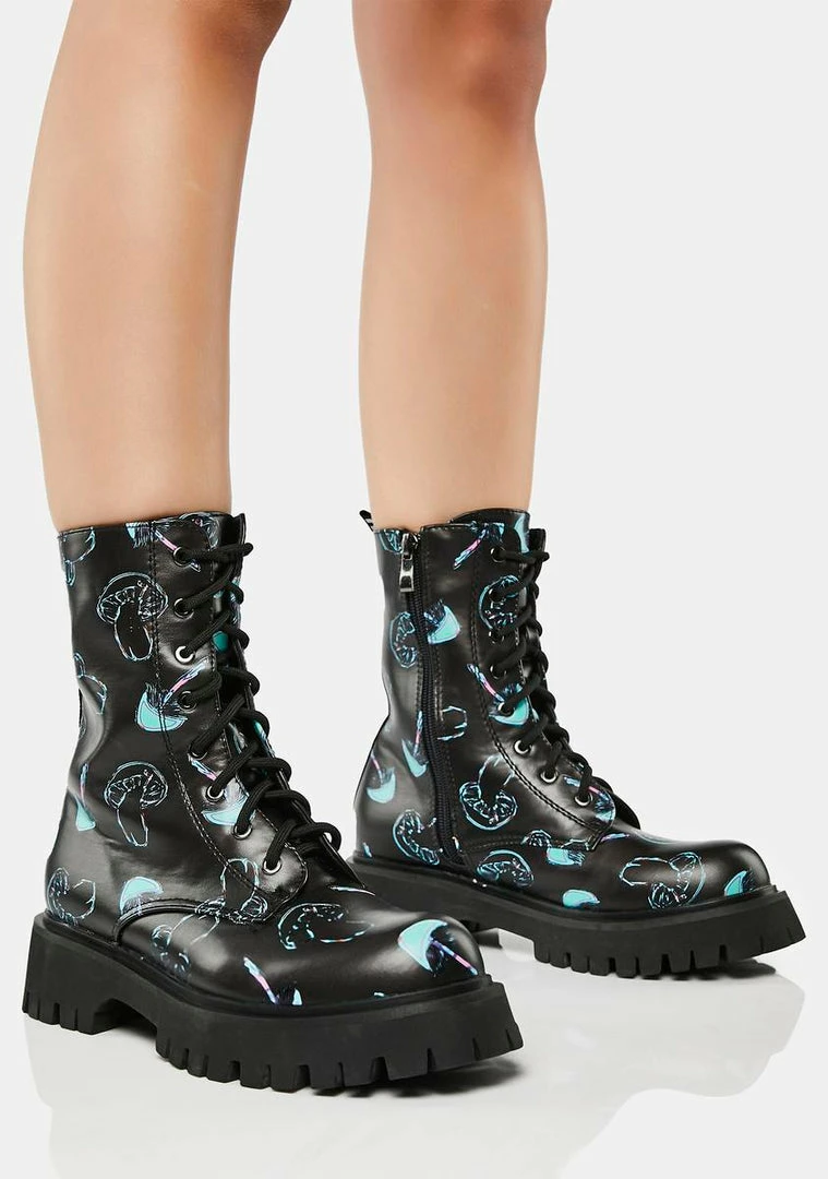 Best deal ???? Koi Footwear Chrome Shrooms Lace-Up Combat ???? Boots ???? 3 Koi Footwear Chrome Shrooms Lace-Up Combat Boots
