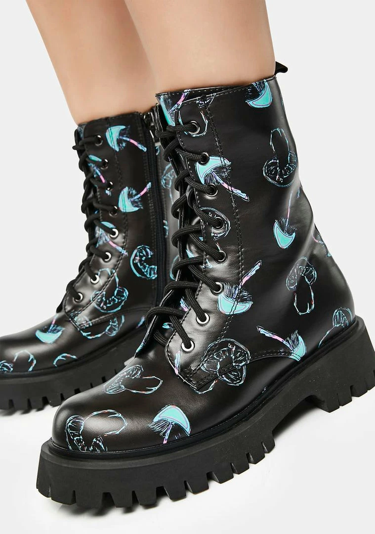 Best deal ???? Koi Footwear Chrome Shrooms Lace-Up Combat ???? Boots ???? 6 Koi Footwear Chrome Shrooms Lace-Up Combat Boots