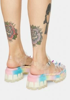 Koi Footwear Groovy Slinky Platform Studded Sandals