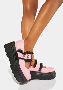 Koi Footwear Platforms Pink Rococco Corsage Platform Mary Janes