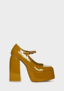 Koi Footwear Honey Mustard Sweet Attitude Platform Heels