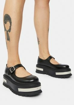 Koi Footwear Platforms Black Darkseid Mary Janes